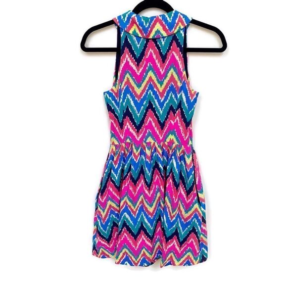 Lilly Pulitzer Hearts a Flutter Sleeveless Mini Dress Pink Blue Pattern 00 - Picture 3 of 16